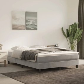 Estrutura de cama sem colchão 140x190 cm veludo cinzento-claro