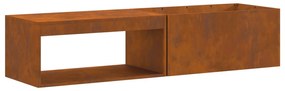 Fogueira vidaXL com Armazenamento de Toras 160x45x35 cm Aço Envelhecid