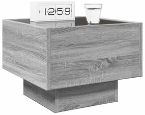 Mesa de cabeceira c/ LED Infinity 40x40x30 cm cinzento sonoma