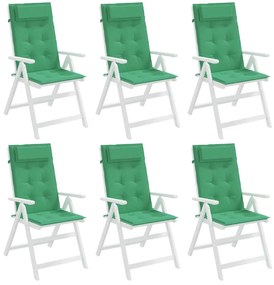 Almofadões p/ cadeira encosto alto 6 pcs tecido oxford verde