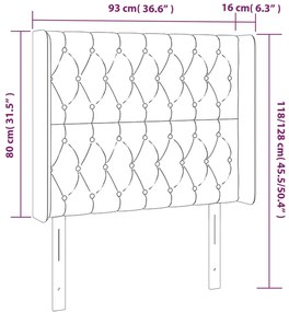 Cabeceira cama c/ LED tecido 93x16x118/128 cm cinza-acastanhado