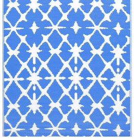 Tapete de exterior 160x230 cm ARAKIL PP azul e branco