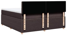 Cama com molas/colchão 180x200 cm tecido castanho-escuro
