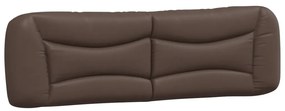 Estrutura cama c/ cabeceira 180x200cm couro artificial castanho