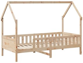 Cama infantil formato casa 90x190 cm madeira de pinho maciça