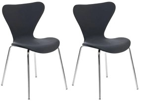 Conjunto de 2 cadeiras de jantar em veludo preto e prateado BOONVILLE Beliani