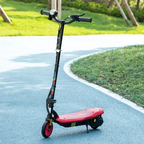 Trotinete elétrico dobrável de 120 W para crianças dos 7 aos 14 anos, velocidade máxima de 12 km/h, autonomia máxima de 10 km, cor vermelha