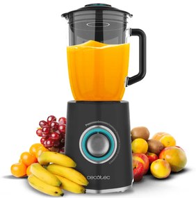 Liquidificador de copo com acabamentos em aço inoxidável de 2000 W Power Black Titanium 2000MAX Mix Go, lâmina com revestimento de titânio preto e 1,5