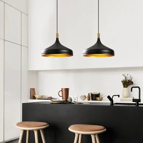 Candeeiro de Teto Saglam – Preto e Dourado – 68 x 36 cm