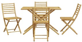 5 pcs conjunto de jantar para jardim bambu