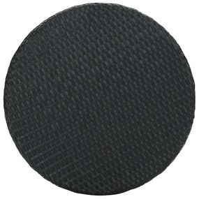 3 pcs conjunto bar de jardim com almofadões vime PE preto