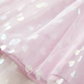 Vestido de criança com folhos rosa-claro 128