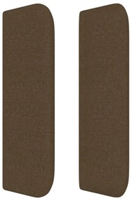 Cabeceira de cama c/ abas tecido 93x16x78/88 cm castanho-escuro
