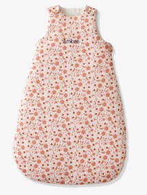 Agora -20%: Saco de bebé personalizável, sem mangas, em gaze de algodão, Happy Bohème estampado rosa