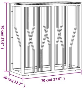 Mesa consola 70x30x70 cm aço inoxidável e vidro prateado