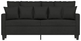 Sofá de 2 lugares tecido 140 cm preto
