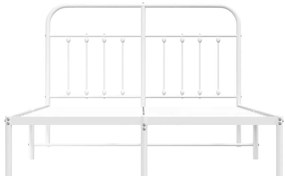 Estrutura de cama com cabeceira 135x190 cm metal branco