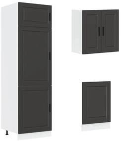 8 peças armário de cozinha conjunto Kalmar preto
