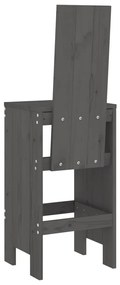 Cadeiras de bar 2 pcs 40x42x120 cm pinho maciço cinzento