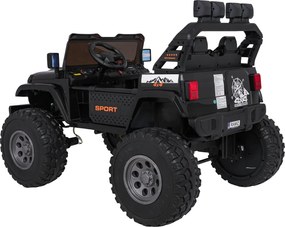 Carro elétrico para Crianças 2 Lugares Extreme Sport 4x4 24V Pneus Espuma EVA, assento couro ecológico Preto