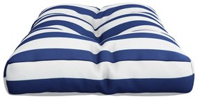 Almofadão para sofá de paletes 80x40x12 cm tecido azul/branco