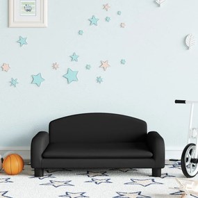 vidaXL Sofá infantil 70x45x30 cm tecido preto