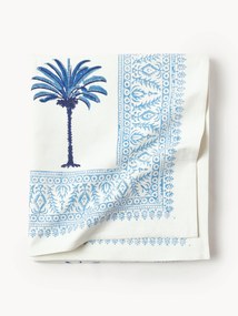 Toalha de mesa em algodão artesanal impressa à mão The Palms