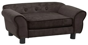 vidaXL Sofá para cães 72x45x30 cm pelúcia castanho