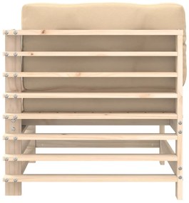 Sofás de canto com almofadões 2 pcs pinho maciço