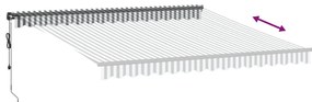 Toldo retrátil automático com LEDs 400x350 cm antracite/branco