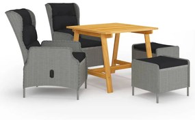 vidaXL 5 pcs conjunto de jantar para jardim cinzento-claro