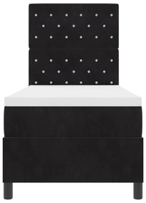 Cama Box com Colchão vidaXL Preto 80x200 cm Veludo
