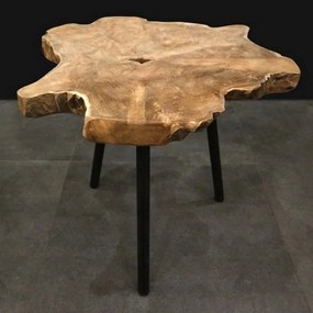H&S Collection Mesa de apoio madeira de raiz de teca
