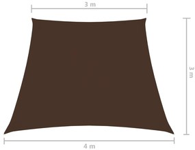 Para-sol estilo vela tecido oxford trapézio 3/4x3 m castanho