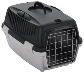vidaXL Transportadora animais de estimação 48x32x31cm PP cinza/preto