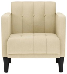 Poltrona com apoio de braços 53 cm tecido creme