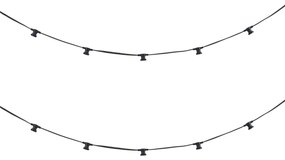 Luzes de corda pretas conectáveis com ficha 6m 10 luzes IP65 - Lubber Moderno
