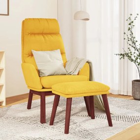 vidaXL Cadeira de descanso com banco tecido amarelo mostarda