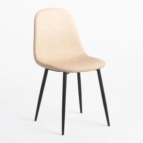 Cadeira De Jantar Glamm Em Couro Sintético Beige Creme & Preto - Sklum