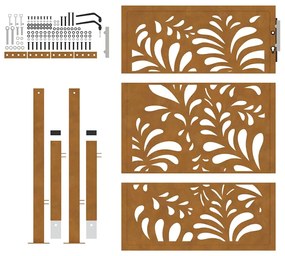 Portão de jardim 105x130 cm projeto de onda de aço resistente