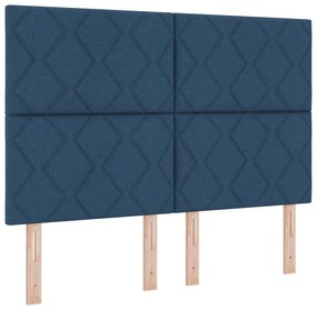 Estrutura de Cama vidaXL Azul 140x190 cm Tecido