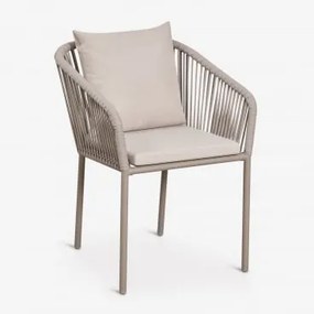 Pack De 4 Cadeiras De Jantar Com Braços Em Corda Trançada Arhiza Classic Moka Brown - Sklum