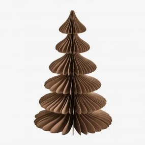 Pack De 2 Árvores De Natal Em Papel Navira ↑30 Cm & Castanho Caramelo Com Borda Dourada - Sklum