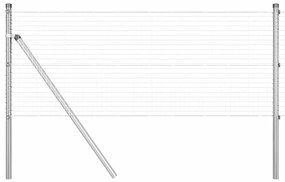 Cerca de Fio Soldado com 13 Postes 0.4x25 m Aço Galvanizado