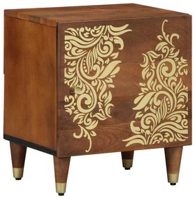 vidaXL Mesa de cabeceira com porta Marrom mel 40 x 33 x 46 cm