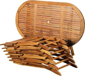 Conjunto de jardim Boston 7 peças em madeira de acácia