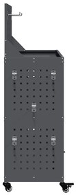 Carro de Ferramentas com prateleira com roda Antracite 65 x 35 x 111 c