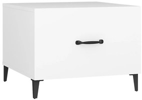Mesa de centro com pernas de metal 2 pcs 50x50x40 cm branco