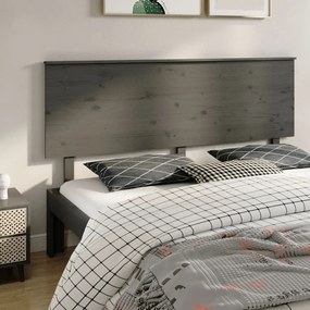 vidaXL Cabeceira de cama 184x6x82,5 cm pinho maciço cinzento