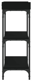 Mesa consola c/ prateleiras 100x30x80 cm preto
